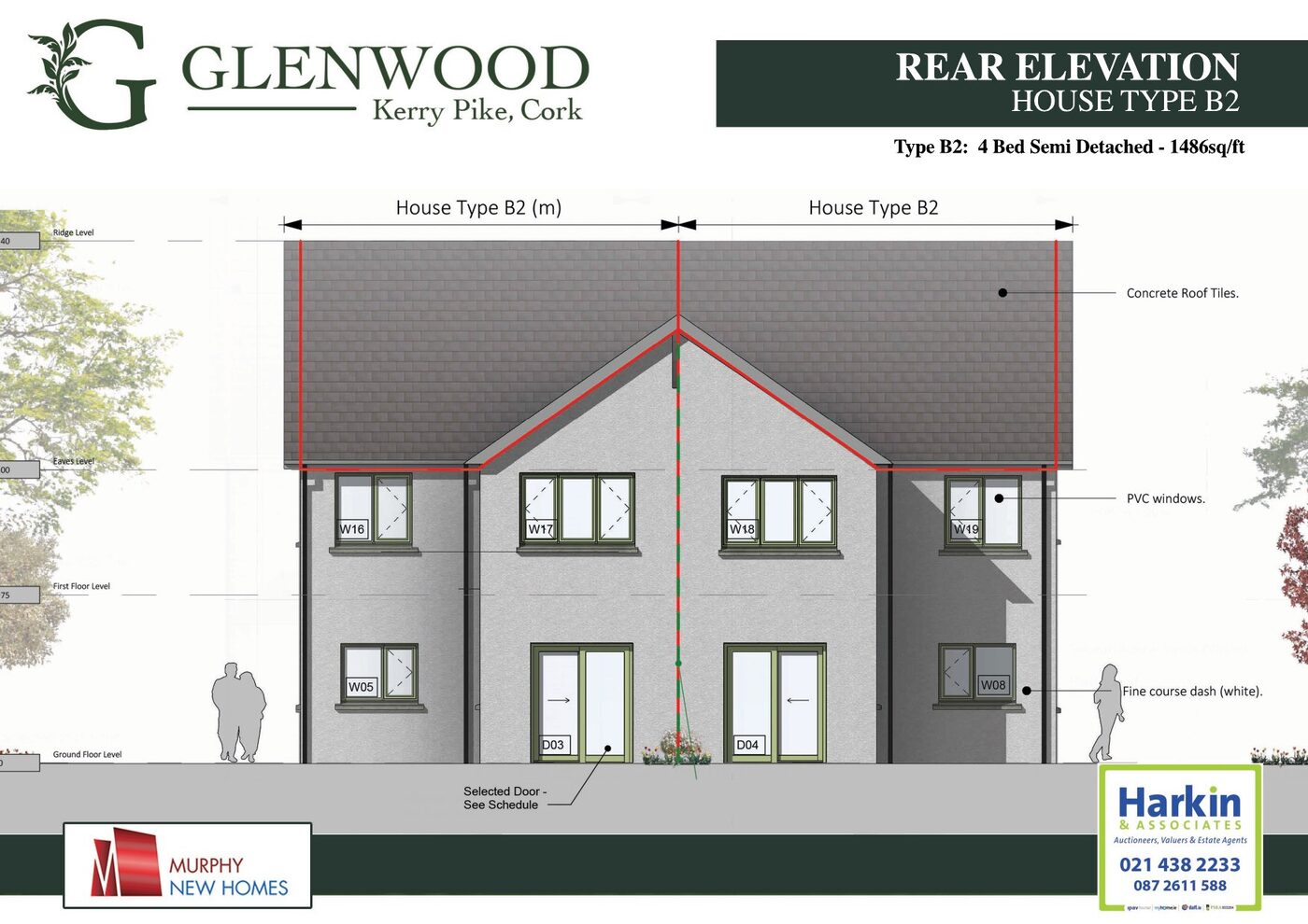 Rear elevation — House Type B2