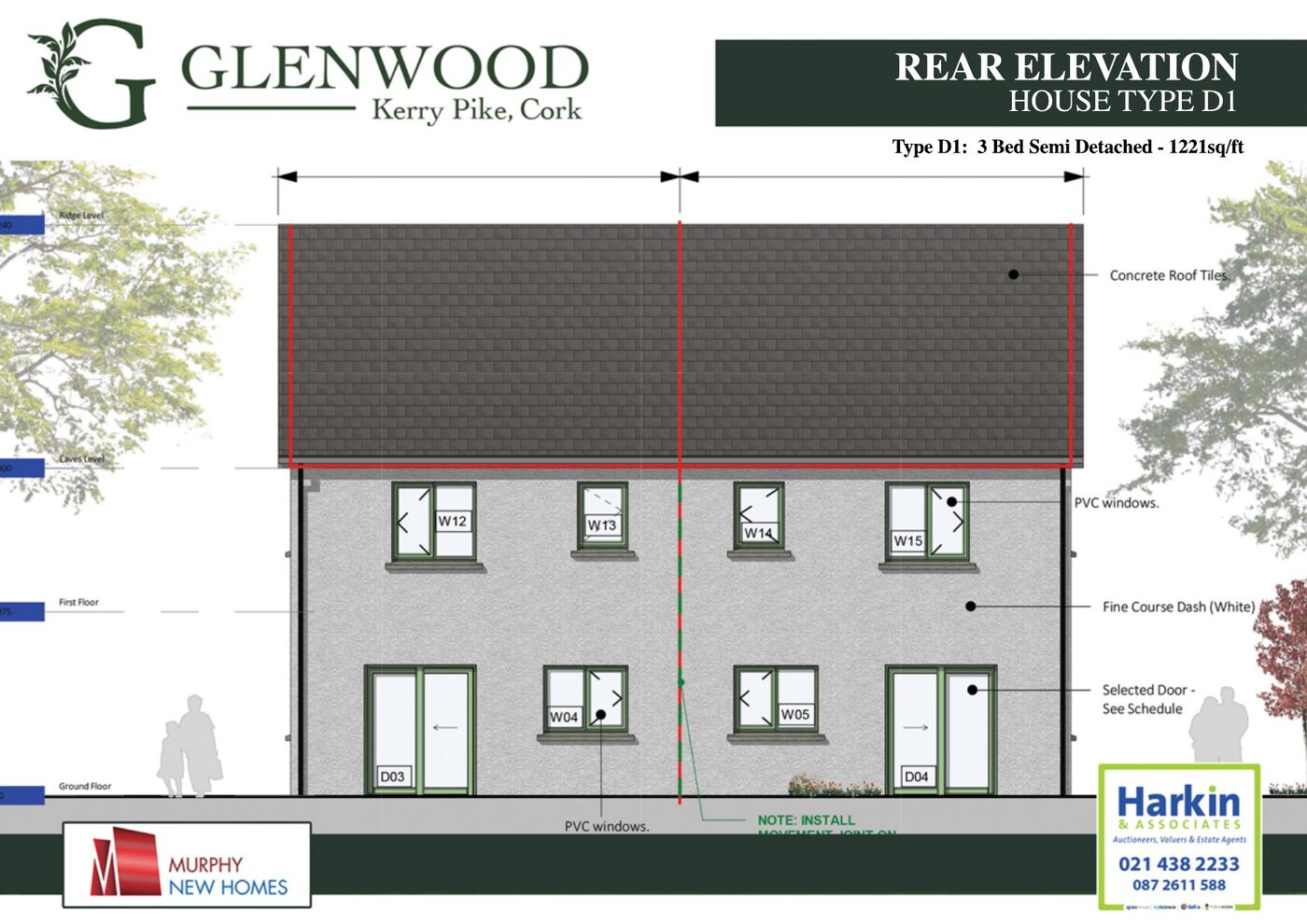 Rear elevation — House Type D1